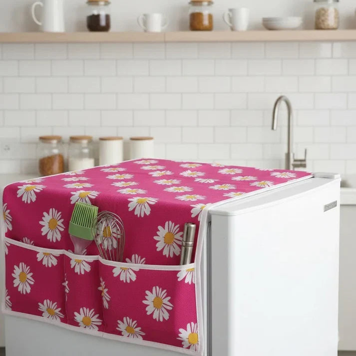 Anti Dust Fridge Cover With Storage Compartments