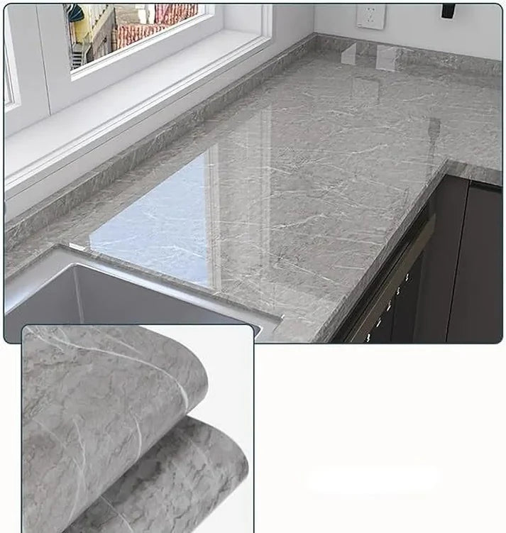 60cm x 200cm Grey Marble Wall Sheet – PVC Decorative Sheet